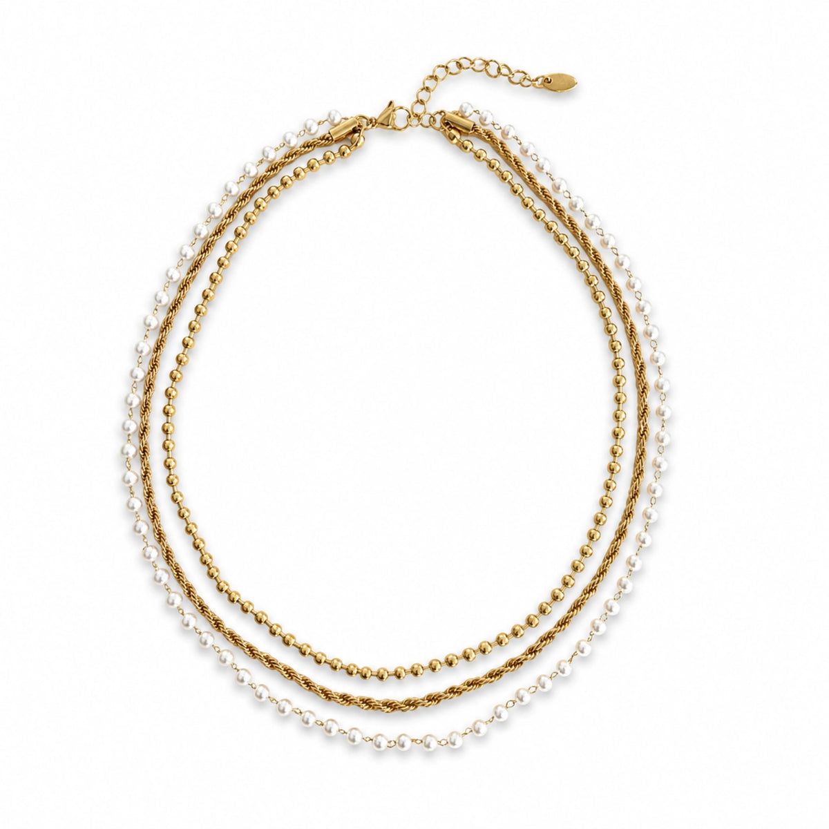 Layered Pearl & Gold Chain