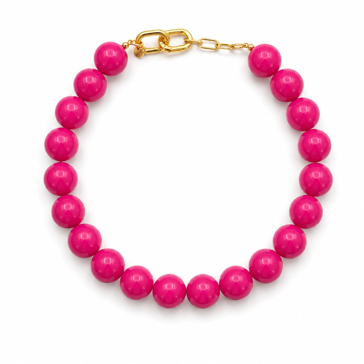 Beaded Color Gumball Statement Necklace - Fuchsia Pink