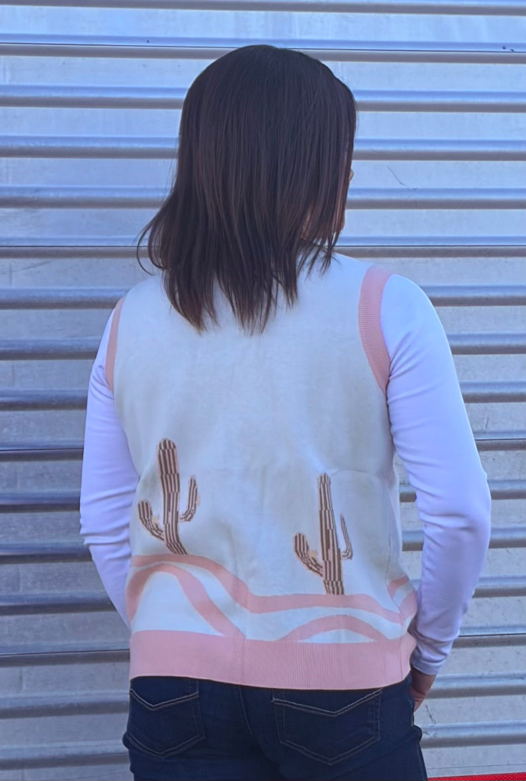 Western Cactus Print Vest