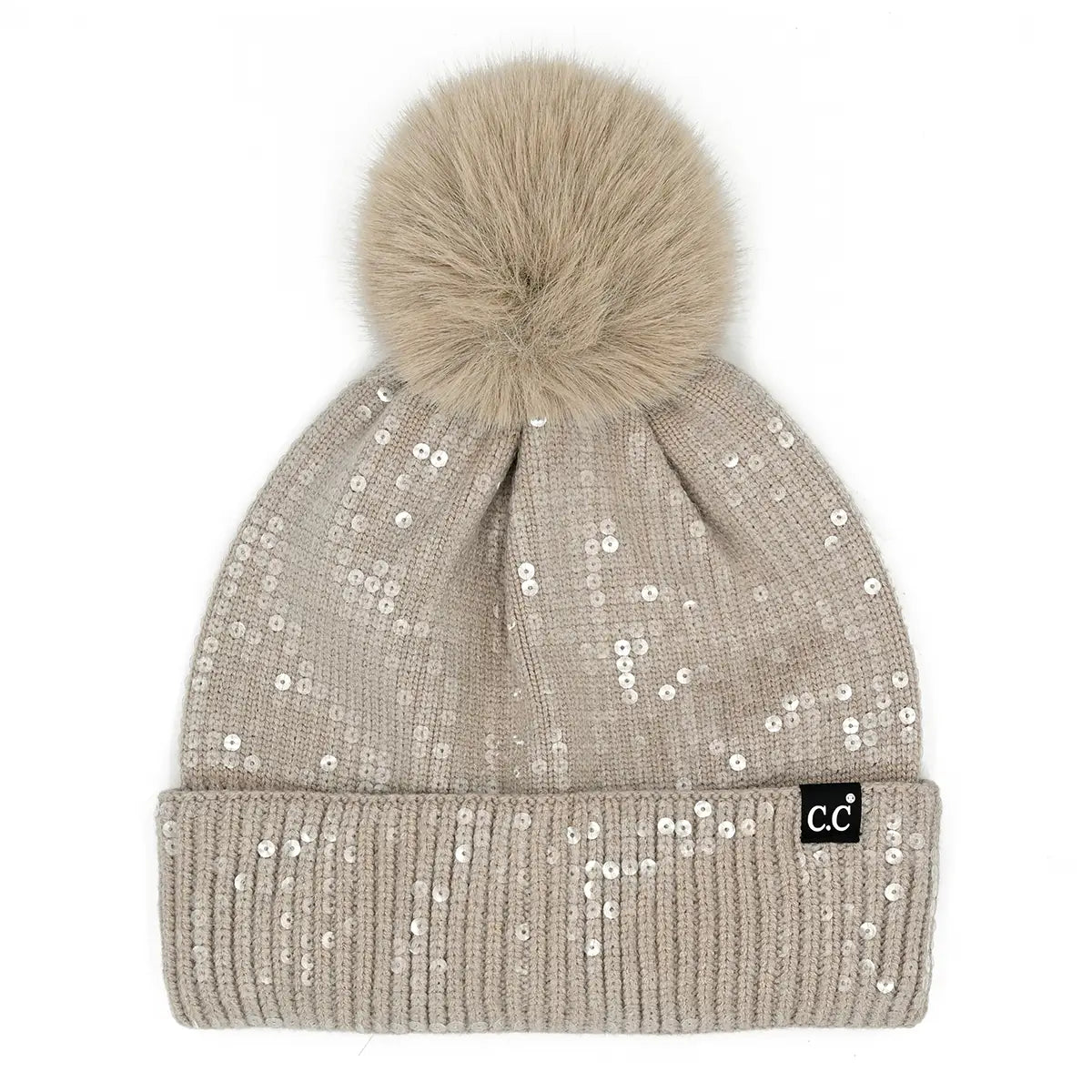 Sequin Pom Beanie