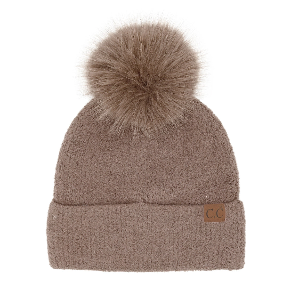 Women's C.C. Chenille Winter Pom Beanie - Taupe