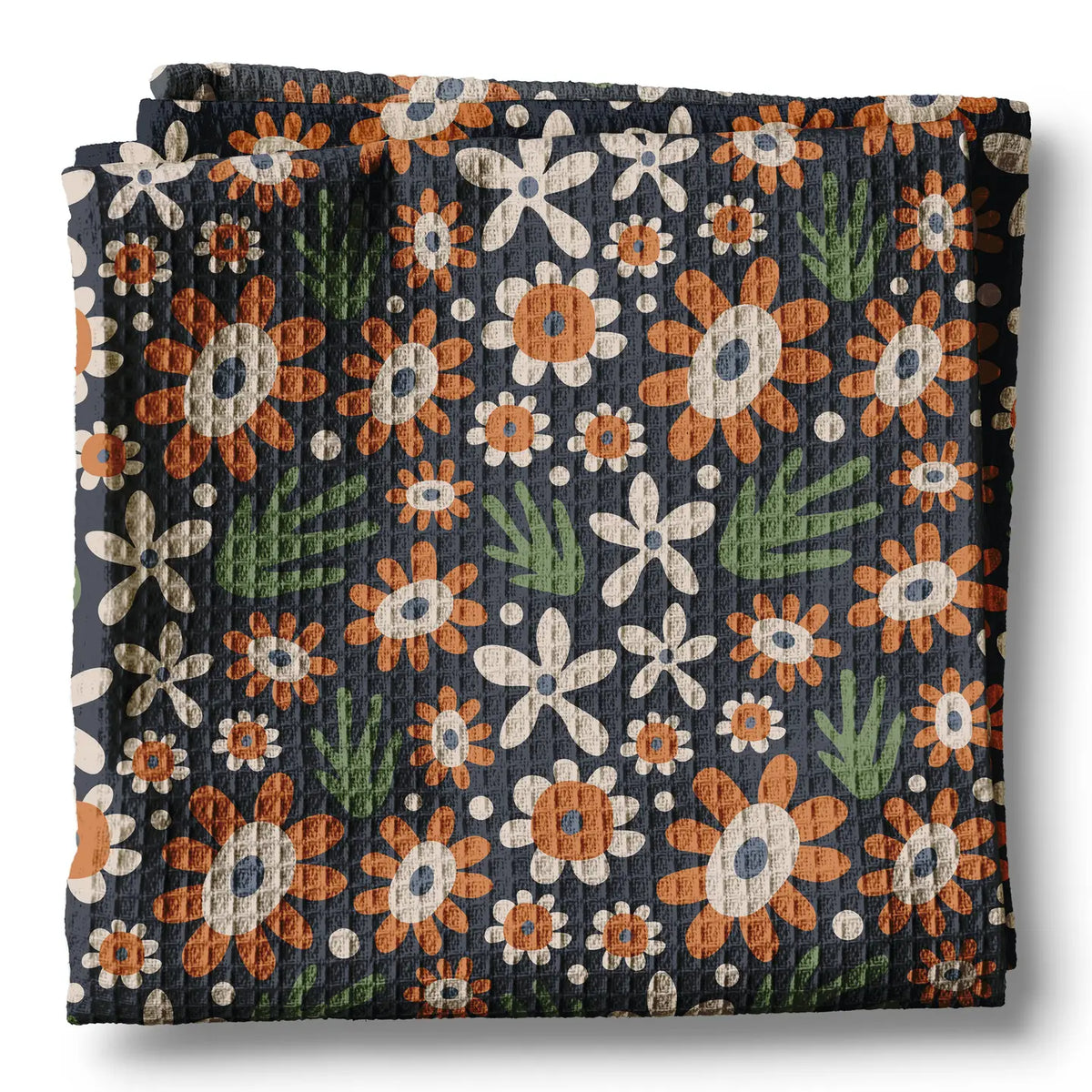 Boho Fall Floral Waffle Weave Kitchen Towel