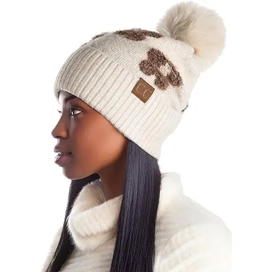 Womens C.C. Chenille Winter Pom Beanie - Daisy