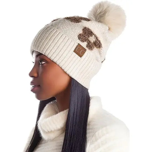 Womens C.C. Chenille Winter Pom Beanie - Daisy