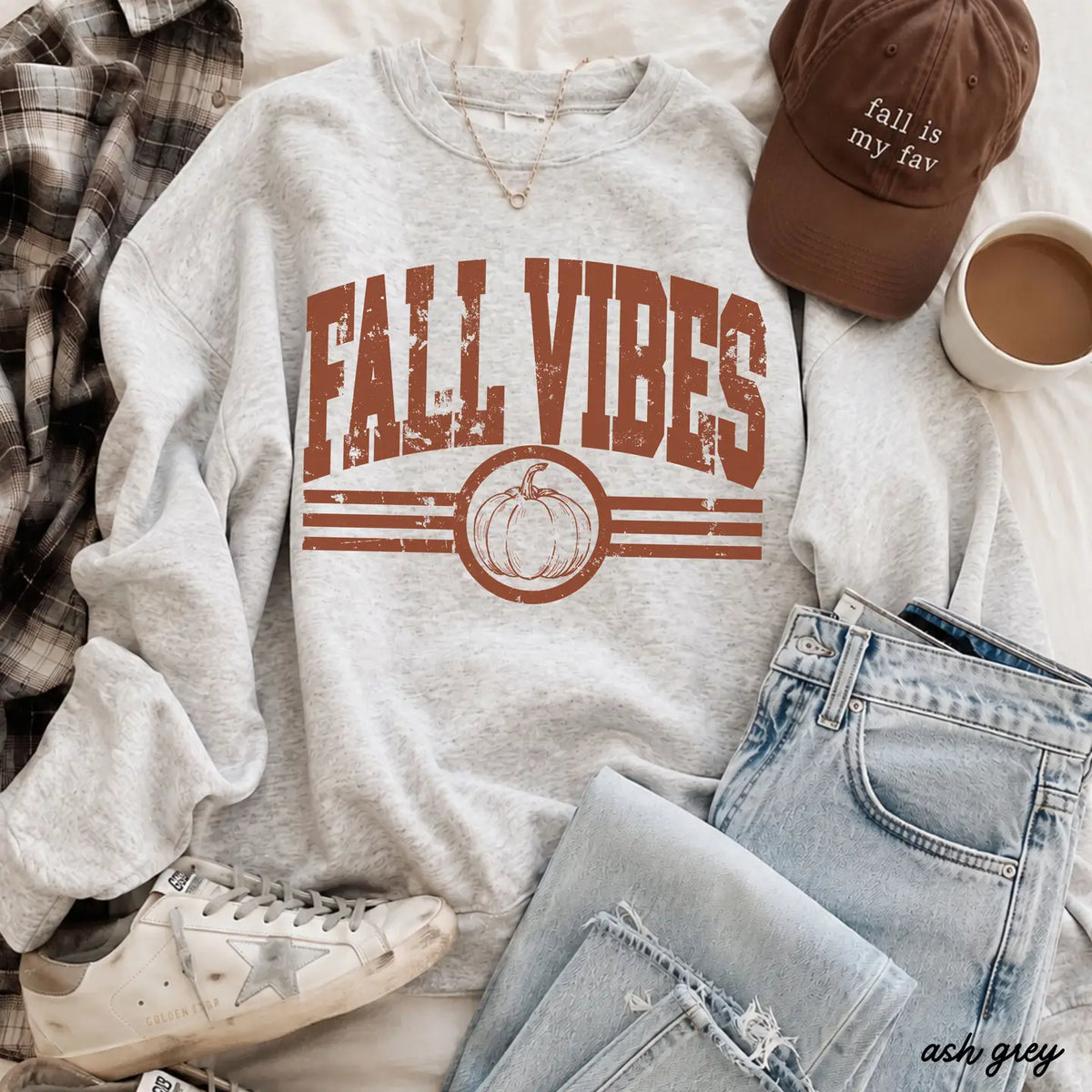 Fall Vibes Sweatshirt Ash Grey