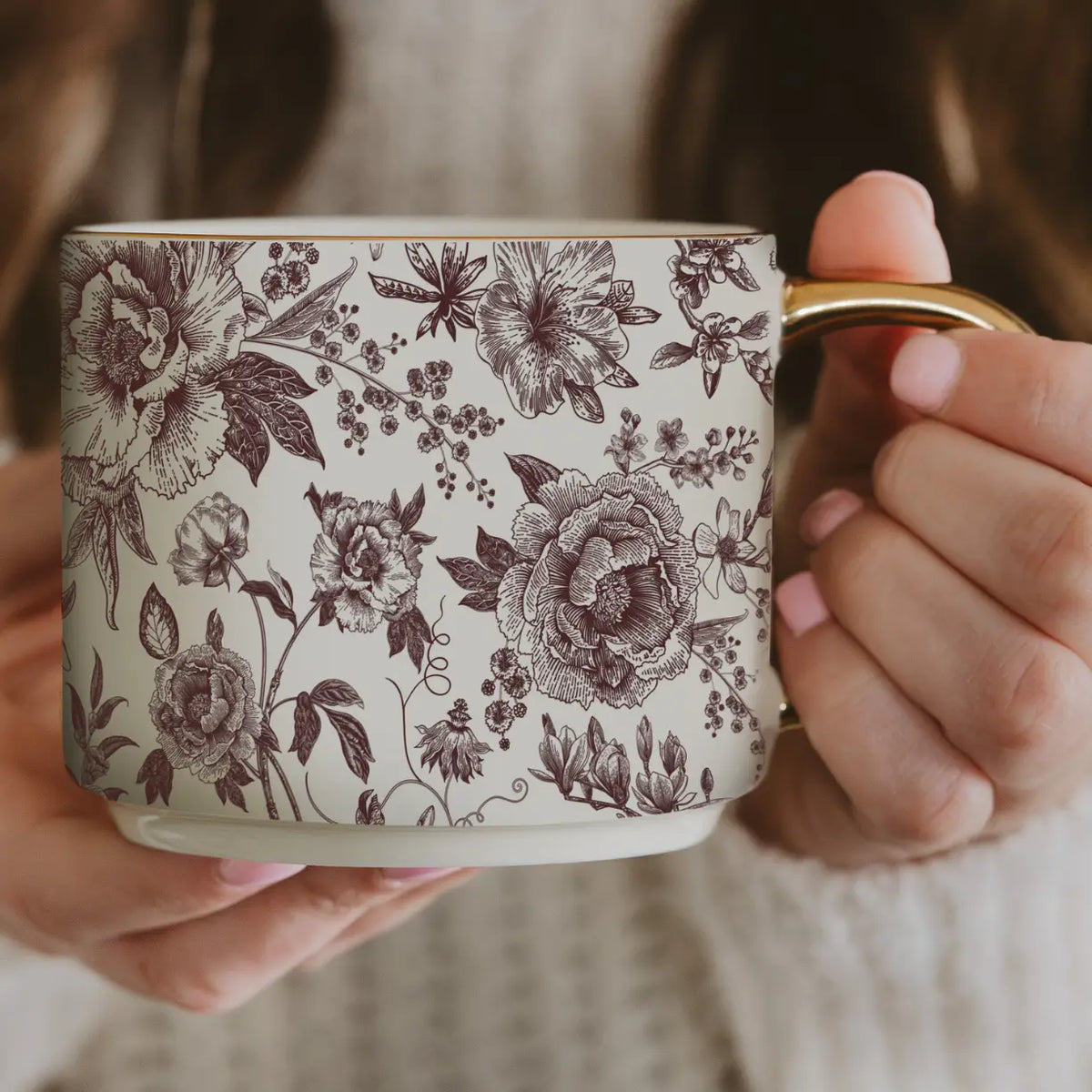 Brown Delft Coffee Mug