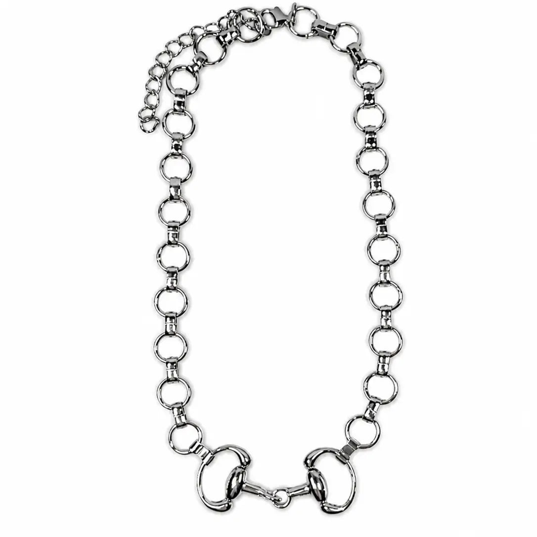 18K White Gold Equestrian Bit Necklace
