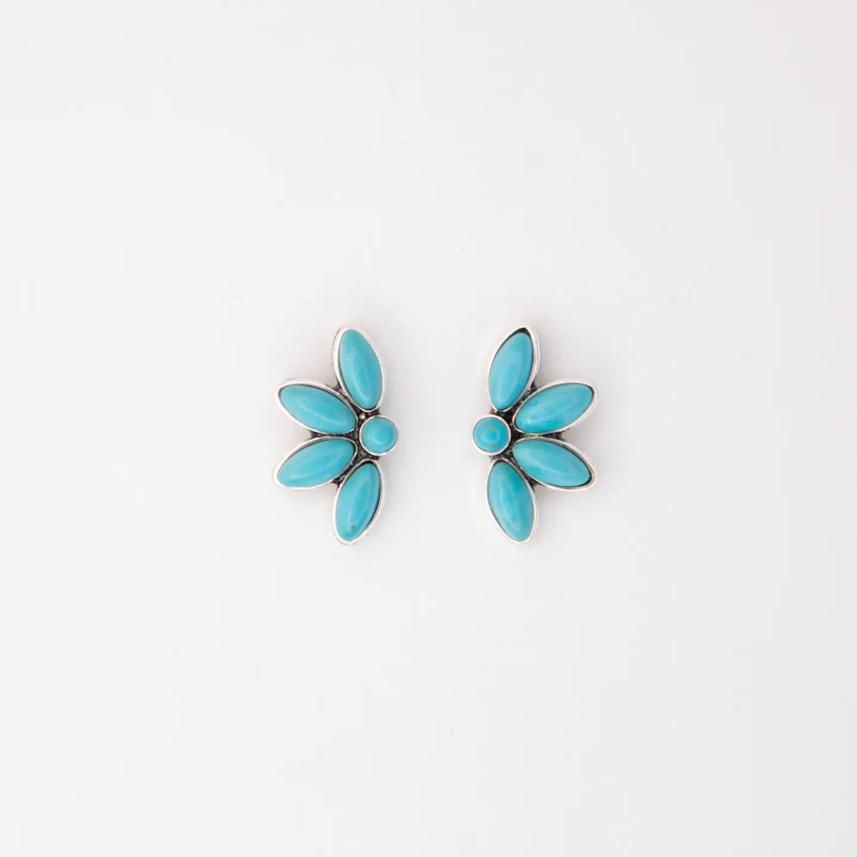 Half Flower Turquoise Earring